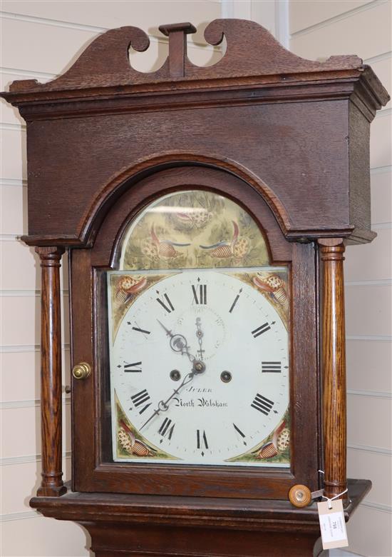 An early 19th century oak longcase clock by Juler of North Walsham H.232cm